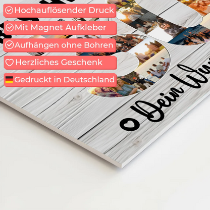 Fotoboard Magnet Poster mit Unterschriften 30 Geburtstag