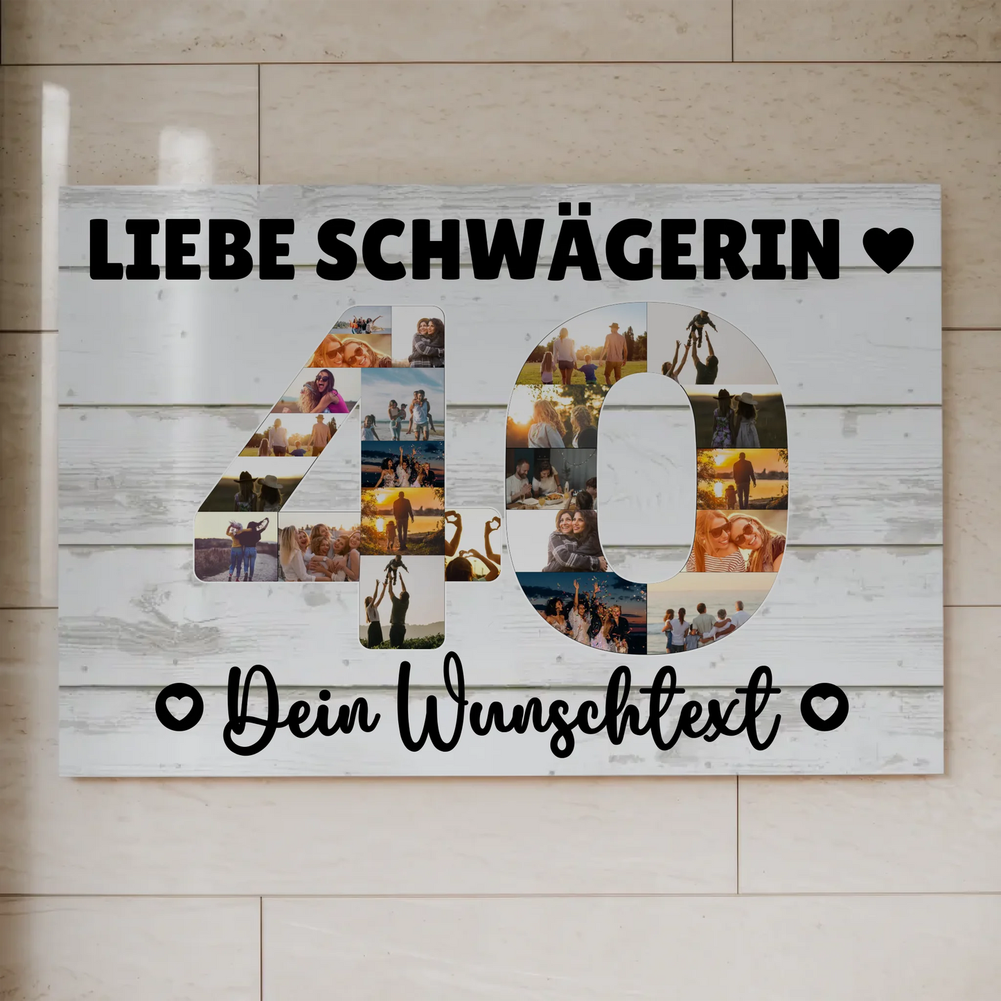 Fotoboard Poster magnetisch mit Wunschtext 40 Geburtstag Schwägerin