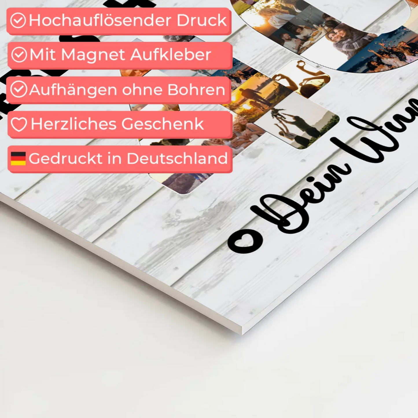 Fotoboard Poster magnetisch mit Wunschtext 40 Geburtstag Schwägerin