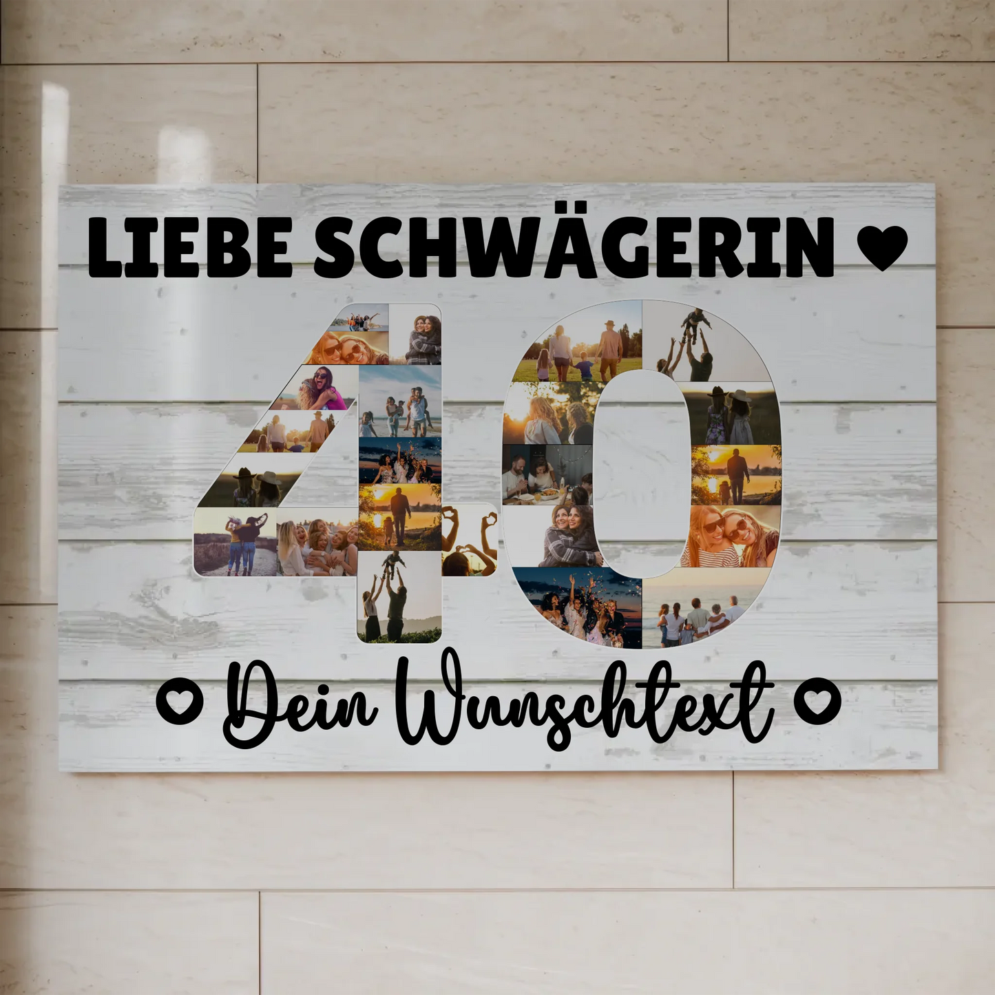 Fotoboard Poster magnetisch mit Wunschtext 40 Geburtstag Schwägerin