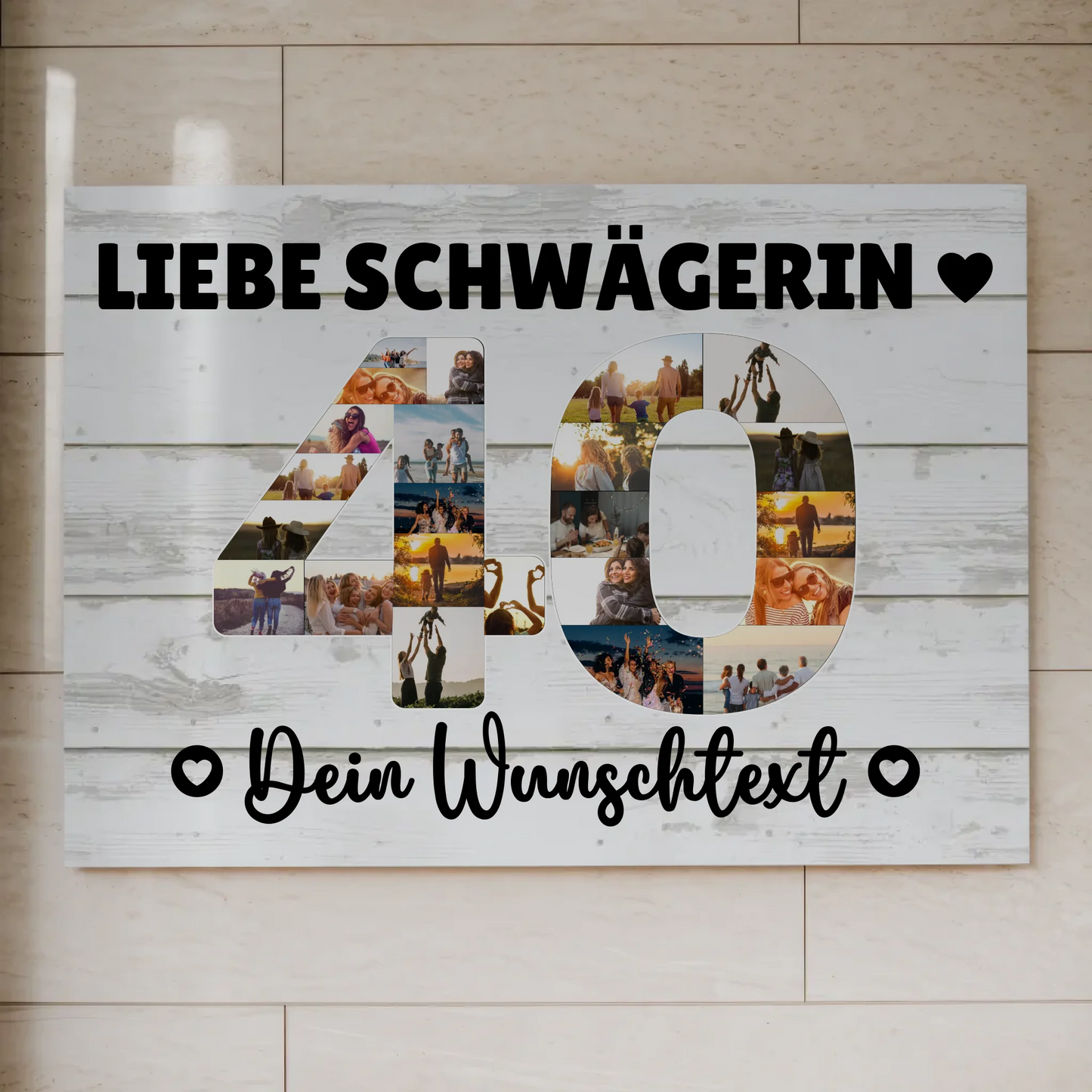 Fotoboard Poster magnetisch mit Wunschtext 40 Geburtstag Schwägerin