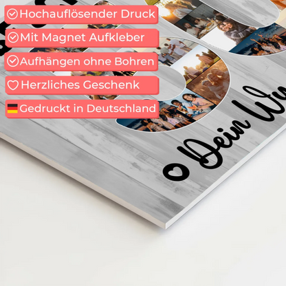 Magnetisches Fotoboard mit Unterschriften 50 Geburtstag Schwägerin