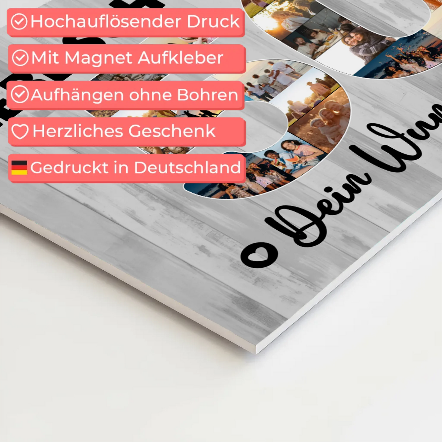 Magnetisches Fotoboard mit Unterschriften 50 Geburtstag Schwägerin