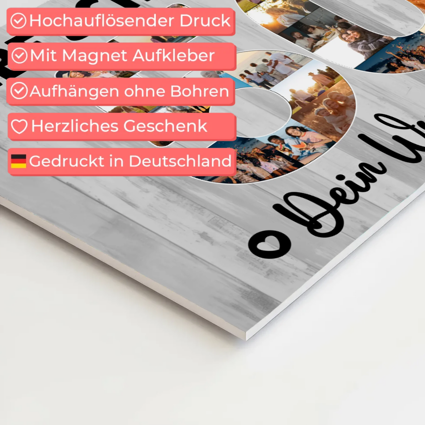 Magnetisches Fotoboard mit Unterschriften 50 Geburtstag Schwägerin
