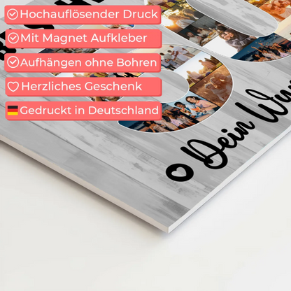 Magnetisches Fotoboard mit Unterschriften 50 Geburtstag Schwägerin