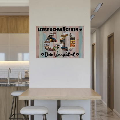 Magnet Poster mit Wunschtext 60 Geburtstag Schwägerin
