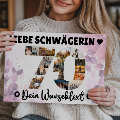 Magnet Wandbild mit Unterschriften 70 Geburtstag Schwägerin