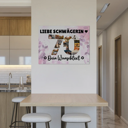 Magnet Wandbild mit Unterschriften 70 Geburtstag Schwägerin