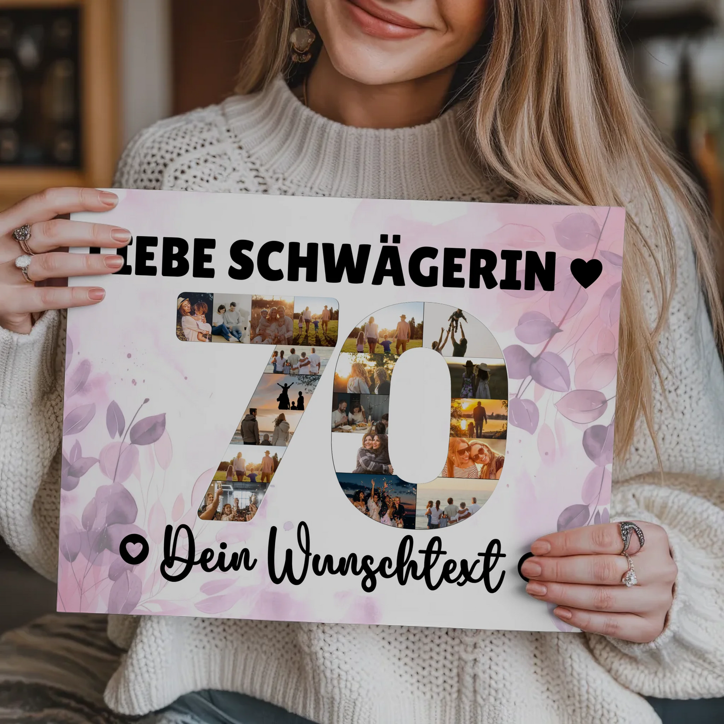 Magnet Wandbild mit Unterschriften 70 Geburtstag Schwägerin