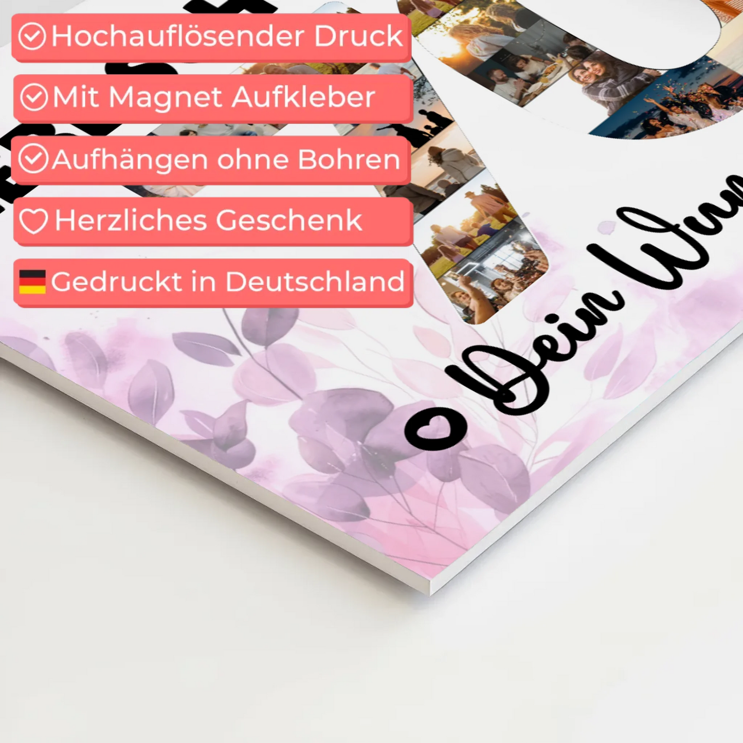 Magnet Wandbild mit Unterschriften 70 Geburtstag Schwägerin