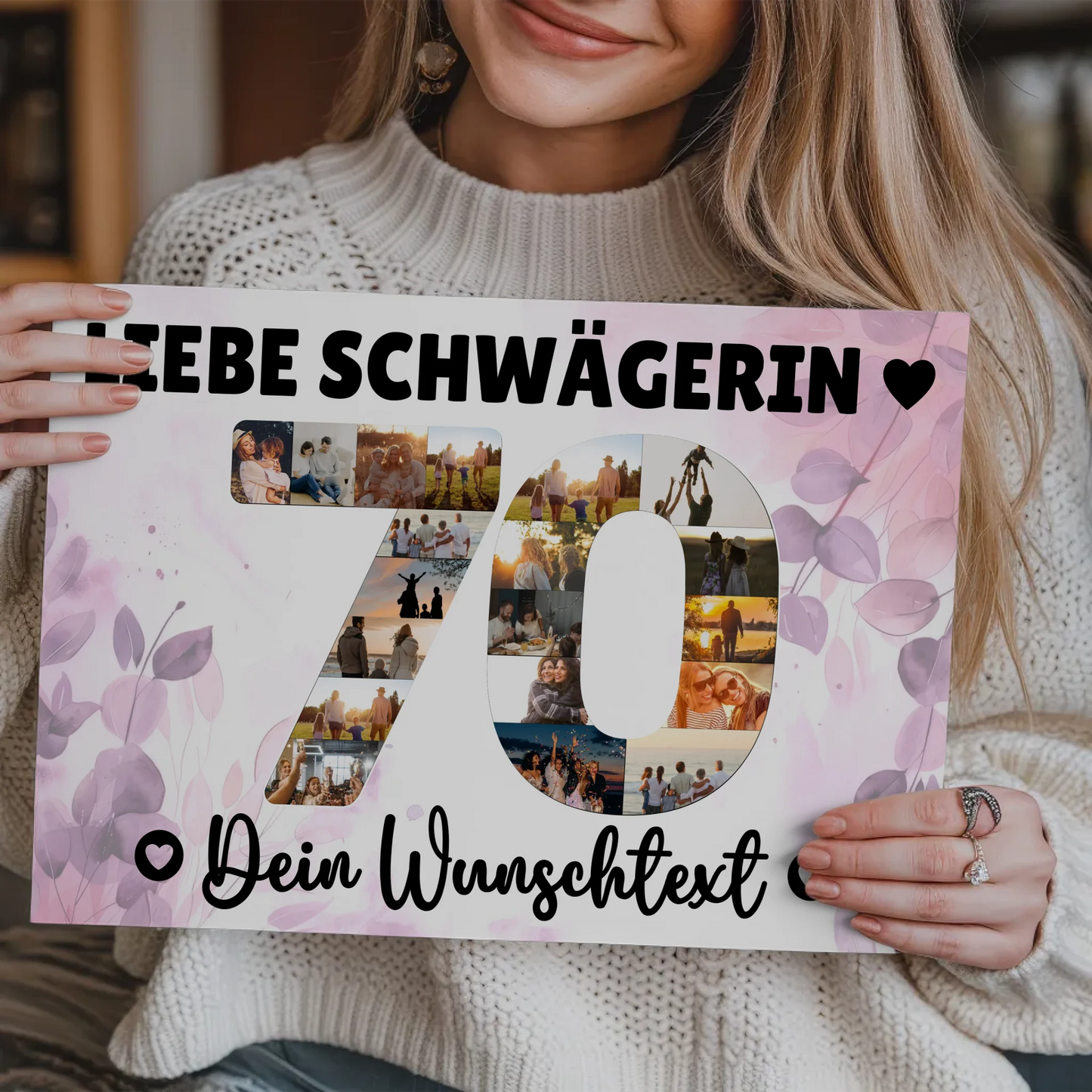Magnet Wandbild mit Unterschriften 70 Geburtstag Schwägerin
