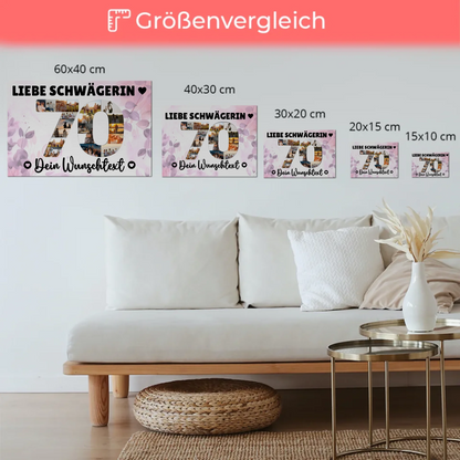 Magnet Wandbild mit Unterschriften 70 Geburtstag Schwägerin
