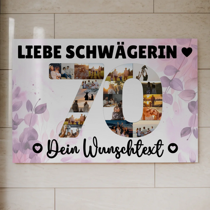 Magnet Wandbild mit Unterschriften 70 Geburtstag Schwägerin