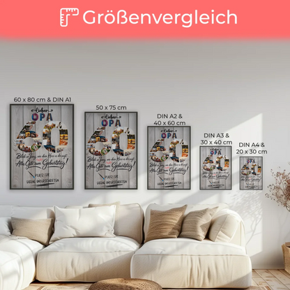 Personalisiertes Poster mit Unterschriften Opa 60 Geburtstag Fotos