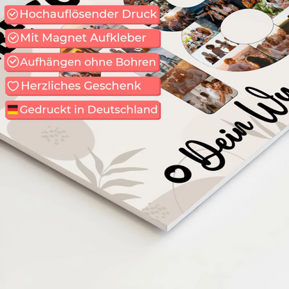 Magnetisches Fotoboard Poster mit Wunschtext 18 Geburtstag Schwester