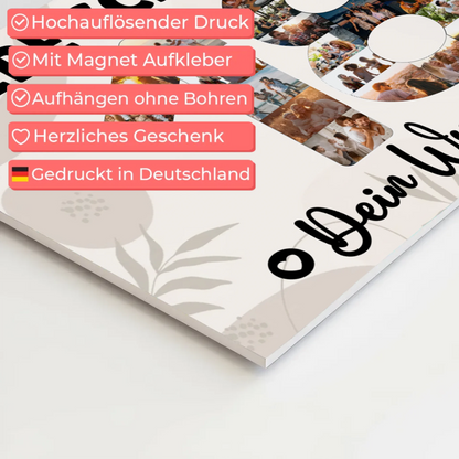 Magnetisches Fotoboard Poster mit Wunschtext 18 Geburtstag Schwester