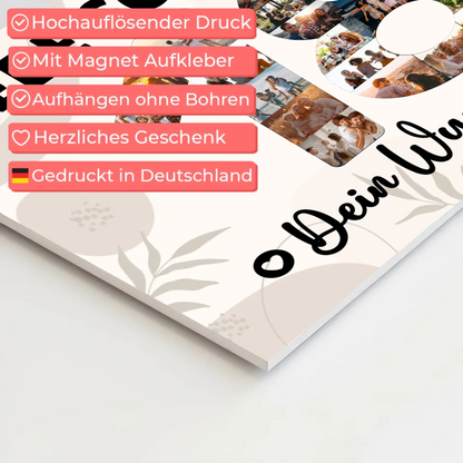 Magnetisches Fotoboard Poster mit Wunschtext 18 Geburtstag Schwester