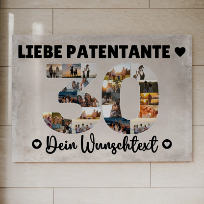 Magnetisches Fotoboard mit Unterschriften 30 Geburtstag Patentante