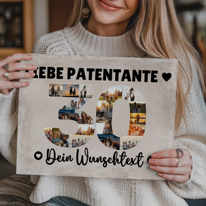 Magnetisches Fotoboard mit Unterschriften 30 Geburtstag Patentante