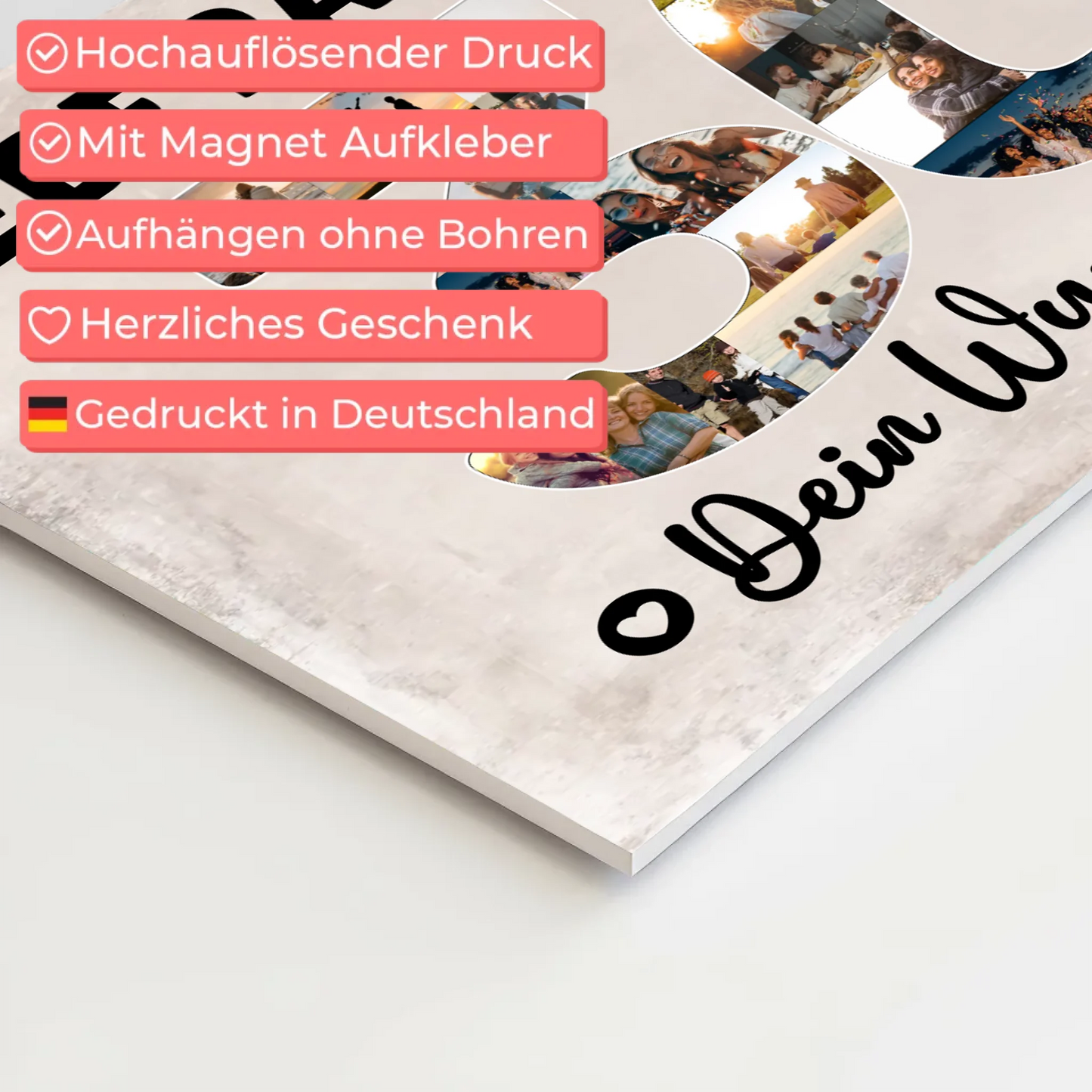 Magnetisches Fotoboard mit Unterschriften 30 Geburtstag Patentante