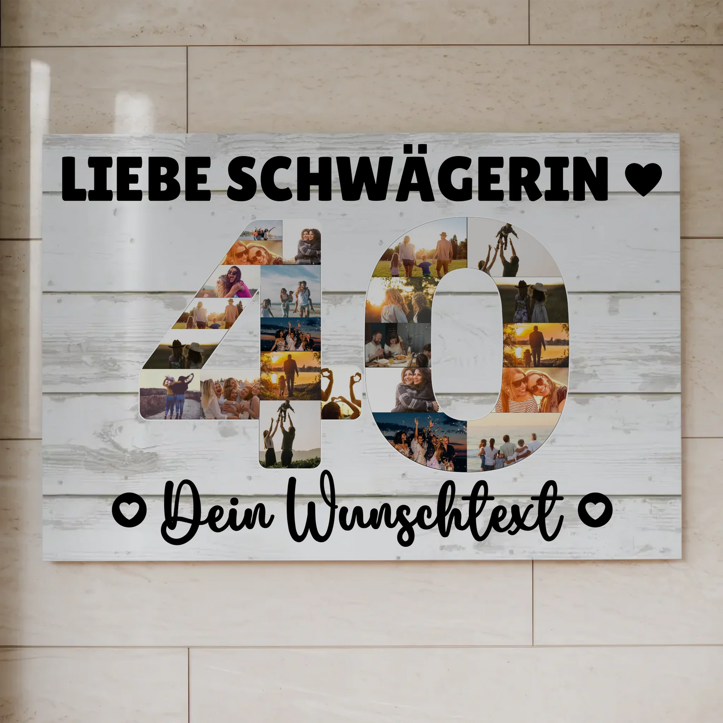 Fotoboard Poster magnetisch mit Wunschtext 40 Geburtstag Schwägerin