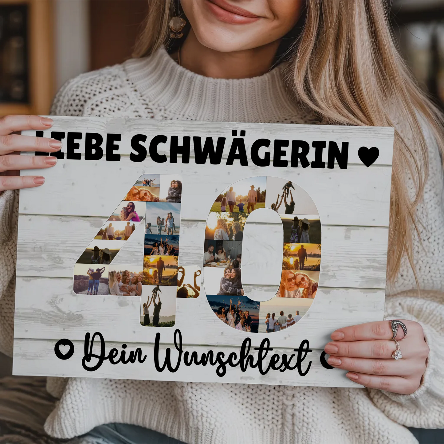 Fotoboard Poster magnetisch mit Wunschtext 40 Geburtstag Schwägerin
