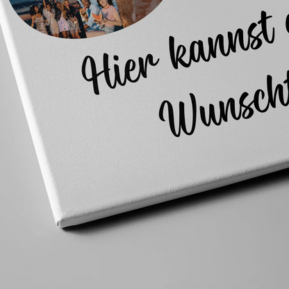 Personalisierte Fotoleinwand mit Wunschtext für 50 Geburtstag
