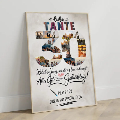Personalisiertes Poster mit Unterschriften Tante 30 Geburtstag Fotos