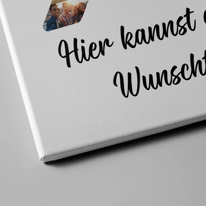 Personalisierte Fotoleinwand mit Wunschtext 90 Geburtstag Wunsch