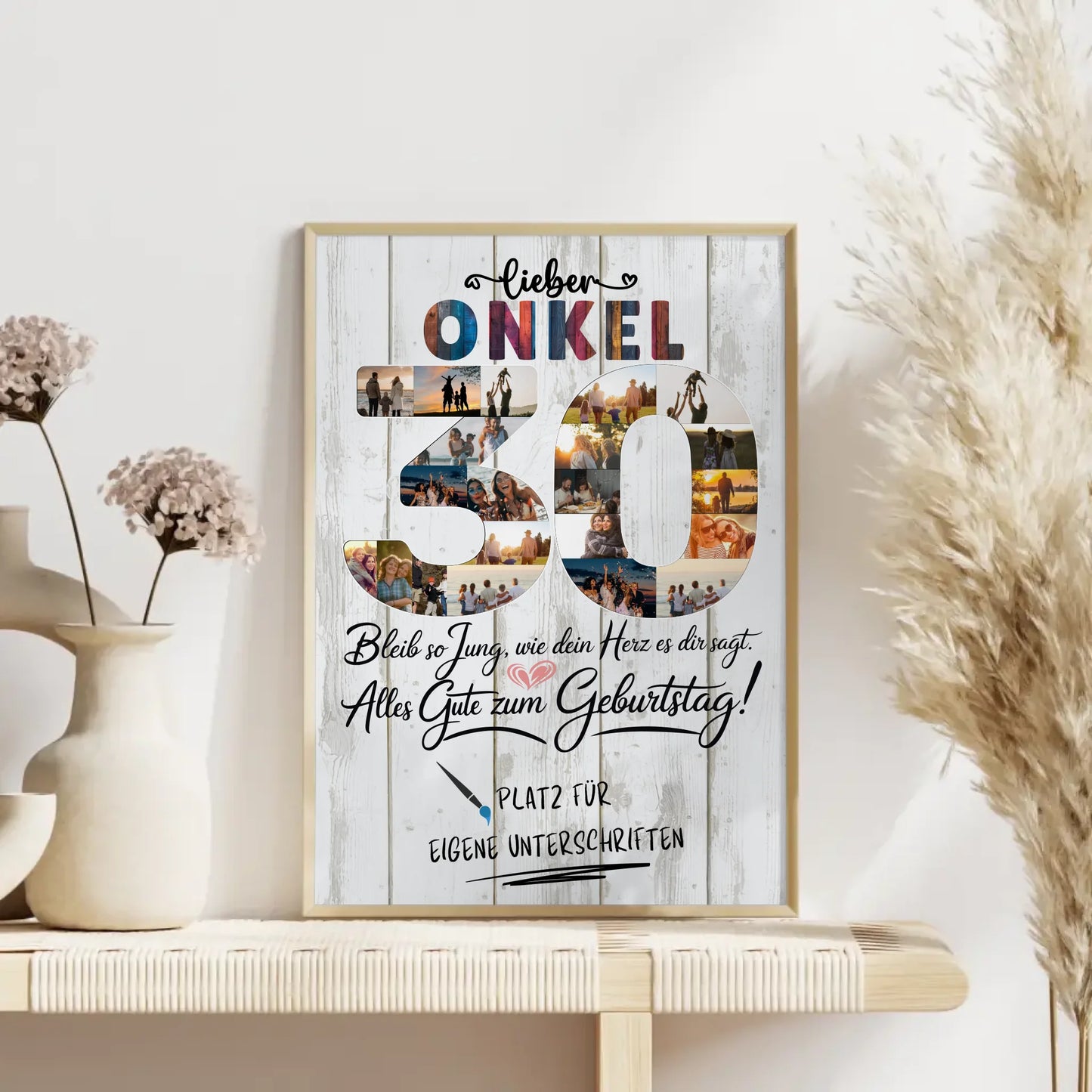 Personalisiertes Poster mit Unterschriften Onkel 30 Geburtstag Fotos