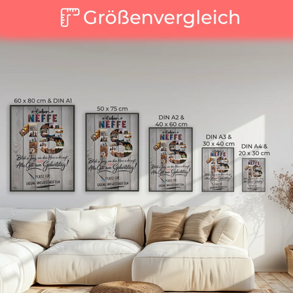 Personalisiertes Poster mit Unterschriften Neffe 18 Geburtstag Fotos