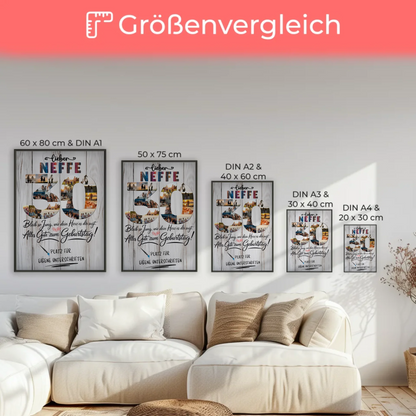 Personalisiertes Poster mit Unterschriften Neffe 30 Geburtstag Fotos Bleib Jung