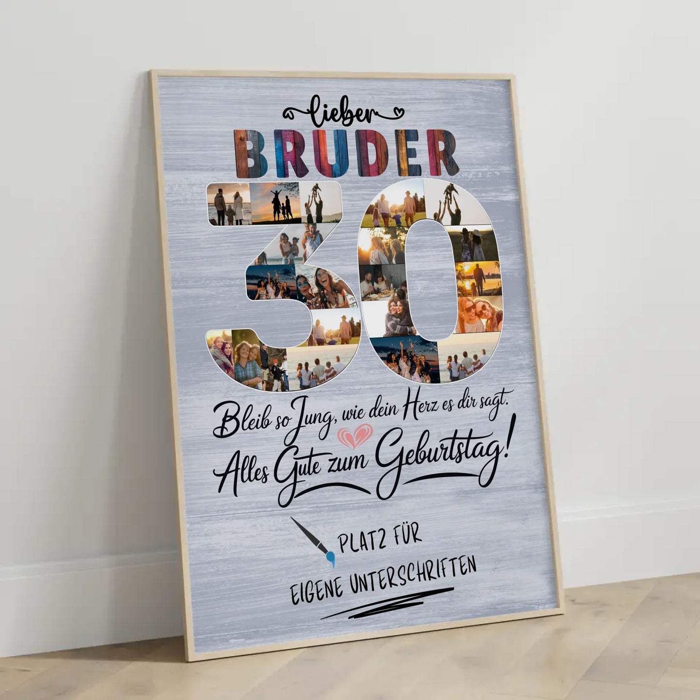 Personalisiertes Poster Bruder zum 30 Geburtstag mit Fotos