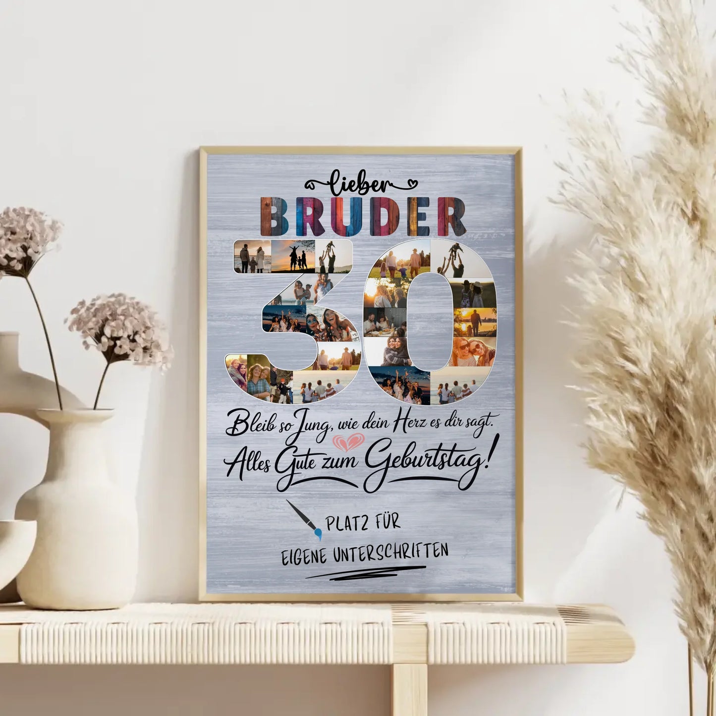 Personalisiertes Poster Bruder zum 30 Geburtstag mit Fotos
