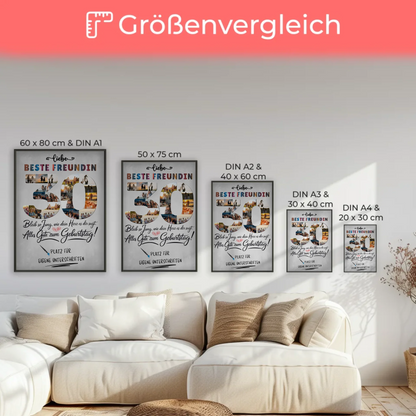 Personalisiertes Poster mit Unterschriften Beste Freundin 30 Geburtstag Fotos Bleib Jung