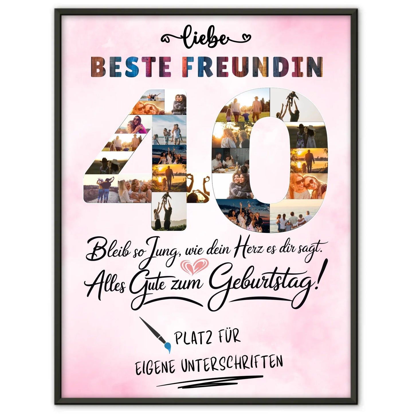 Personalisiertes Poster Beste Freundin 40 Geburtstag Fotos