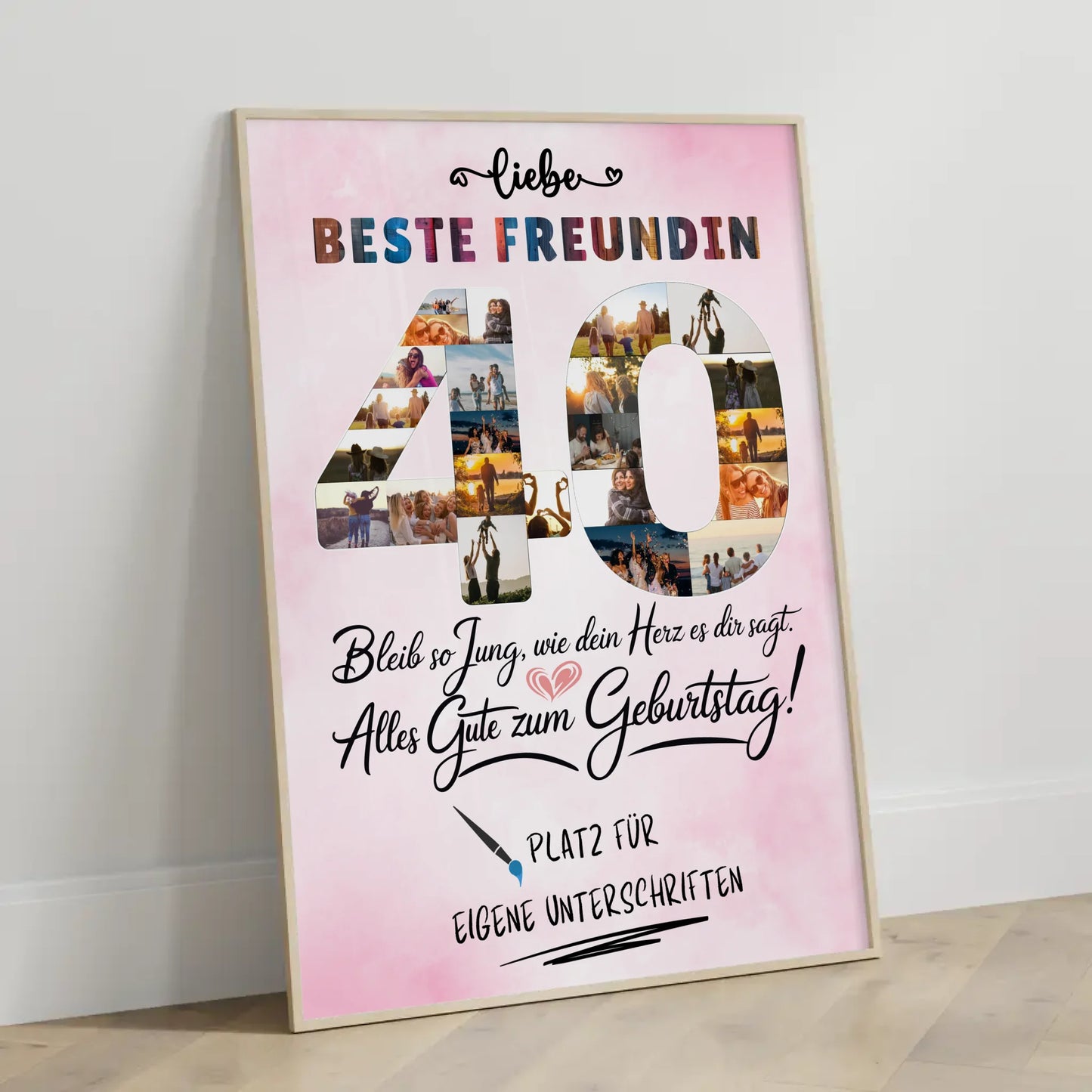 Personalisiertes Poster Beste Freundin 40 Geburtstag Fotos