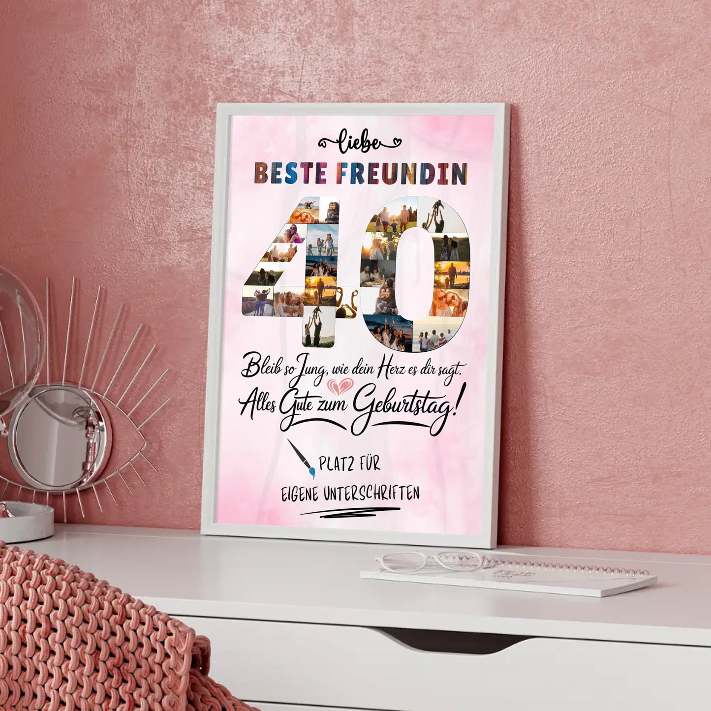 Personalisiertes Poster Beste Freundin 40 Geburtstag Fotos