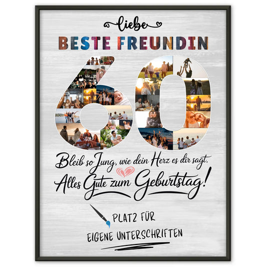 Personalisiertes Poster Beste Freundin 60 Geburtstag Fotos