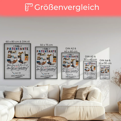 Personalisiertes Poster mit Unterschriften Patentante 50 Geburtstag Fotos Bleib Jung