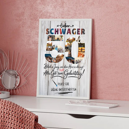 Personalisiertes Poster mit Unterschriften Schwager 50 Geburtstag Fotos Bleib Jung