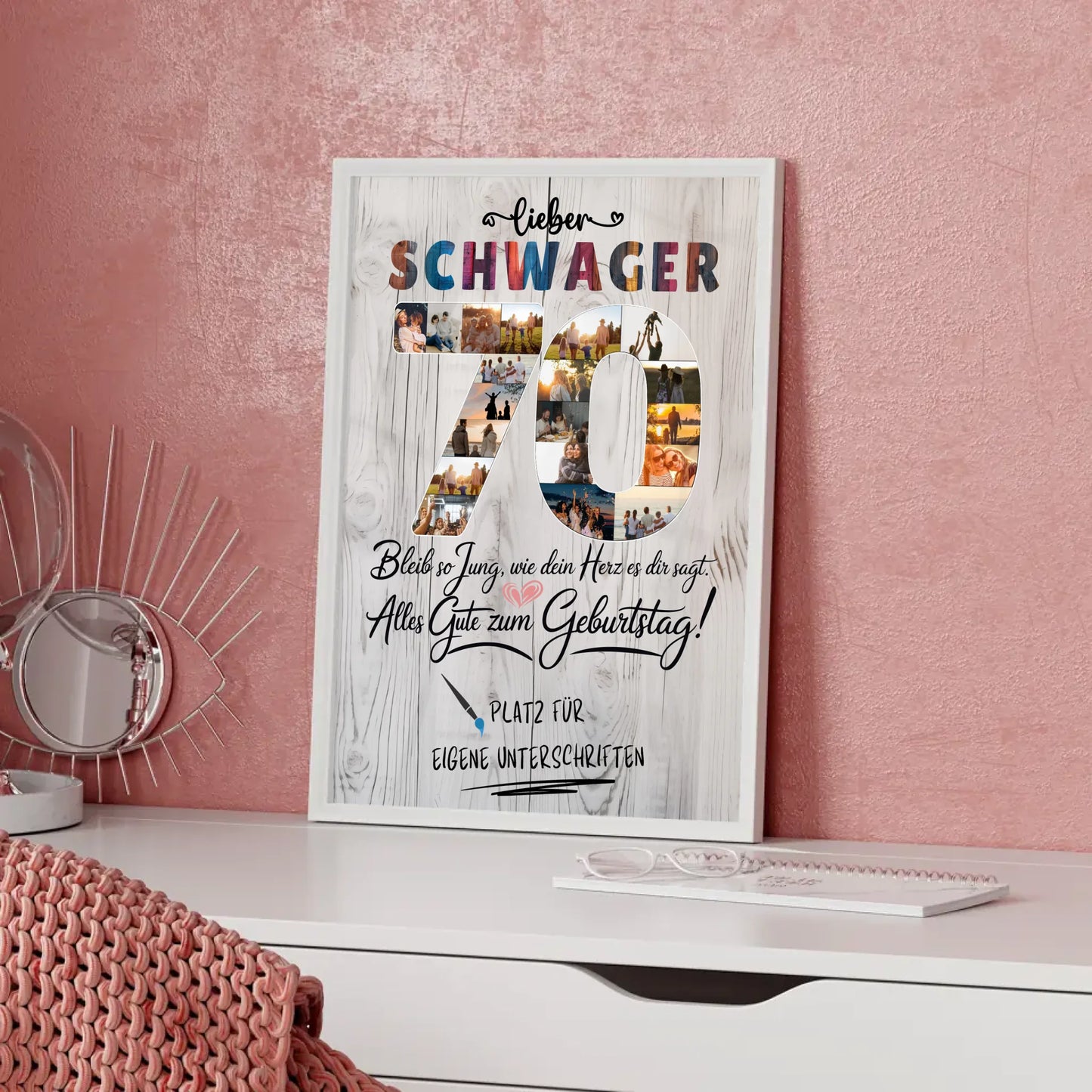 Personalisiertes Poster Schwager 70 Geburtstag Fotos Bleib Jung