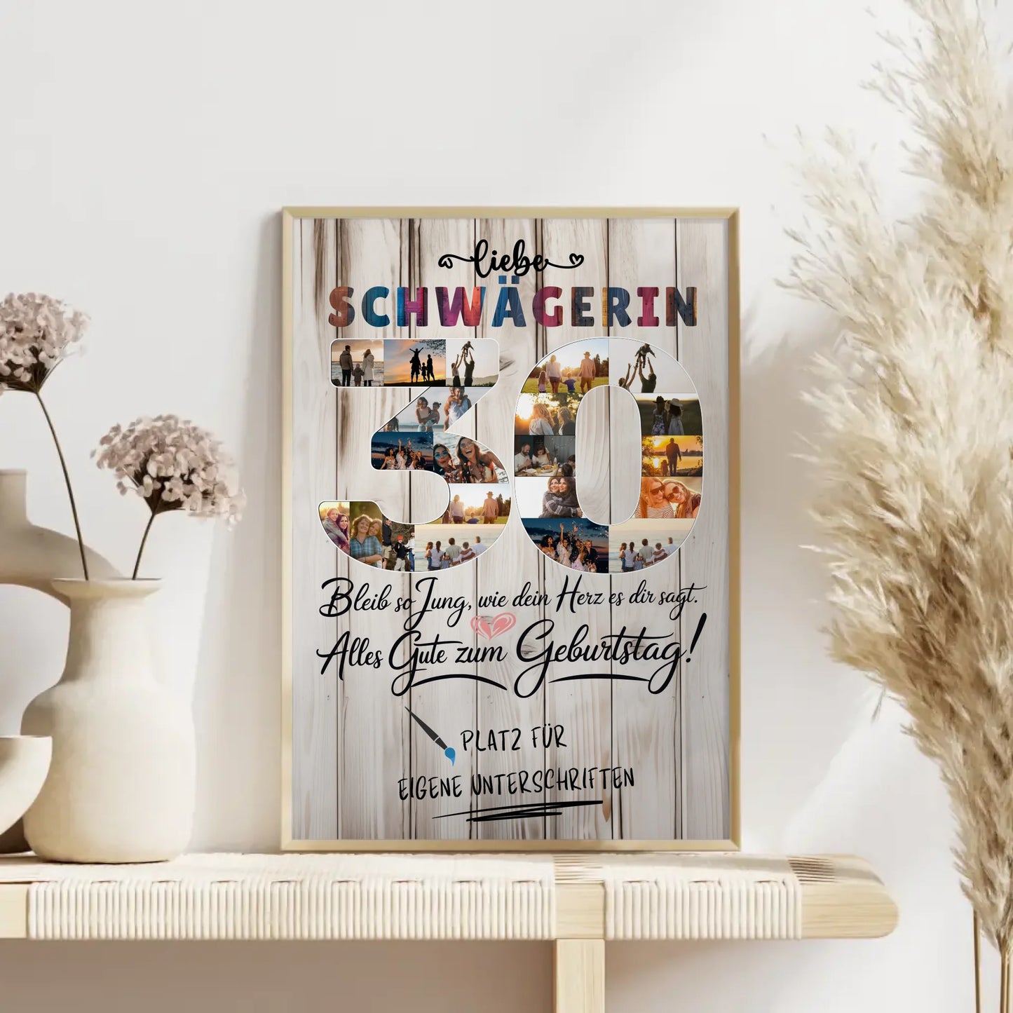 Personalisiertes Poster mit Unterschriften Schwägerin 30 Geburtstag Fotos