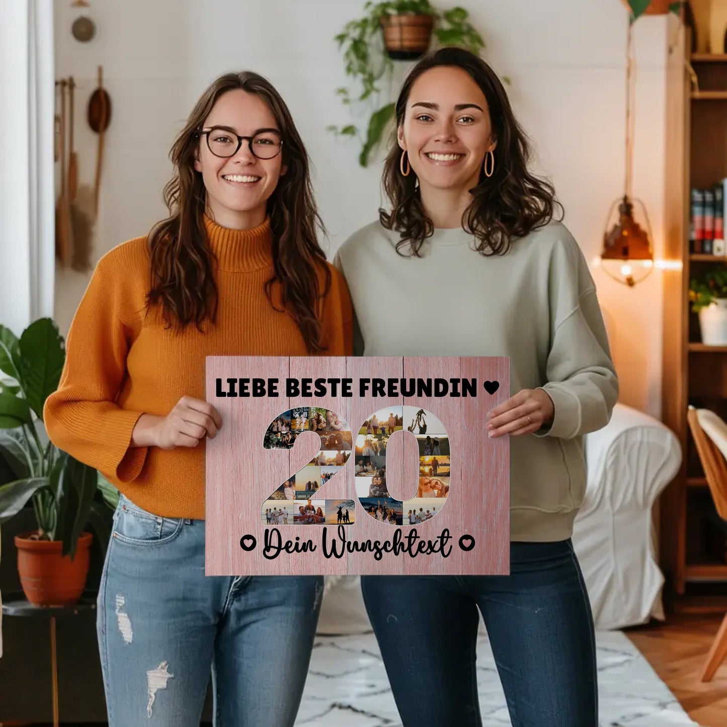 Personalisierte Fotoleinwand Wunschtext 20 Geburtstag Beste Freundin