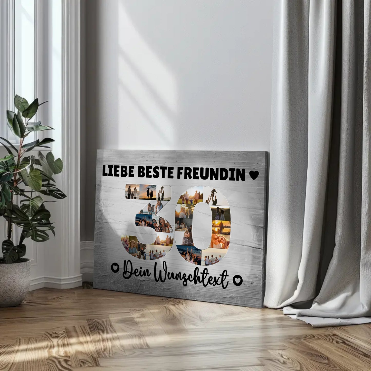 Personalisierte Fotoleinwand mit Wunschtext zum 30 Geburtstag Beste Freundin