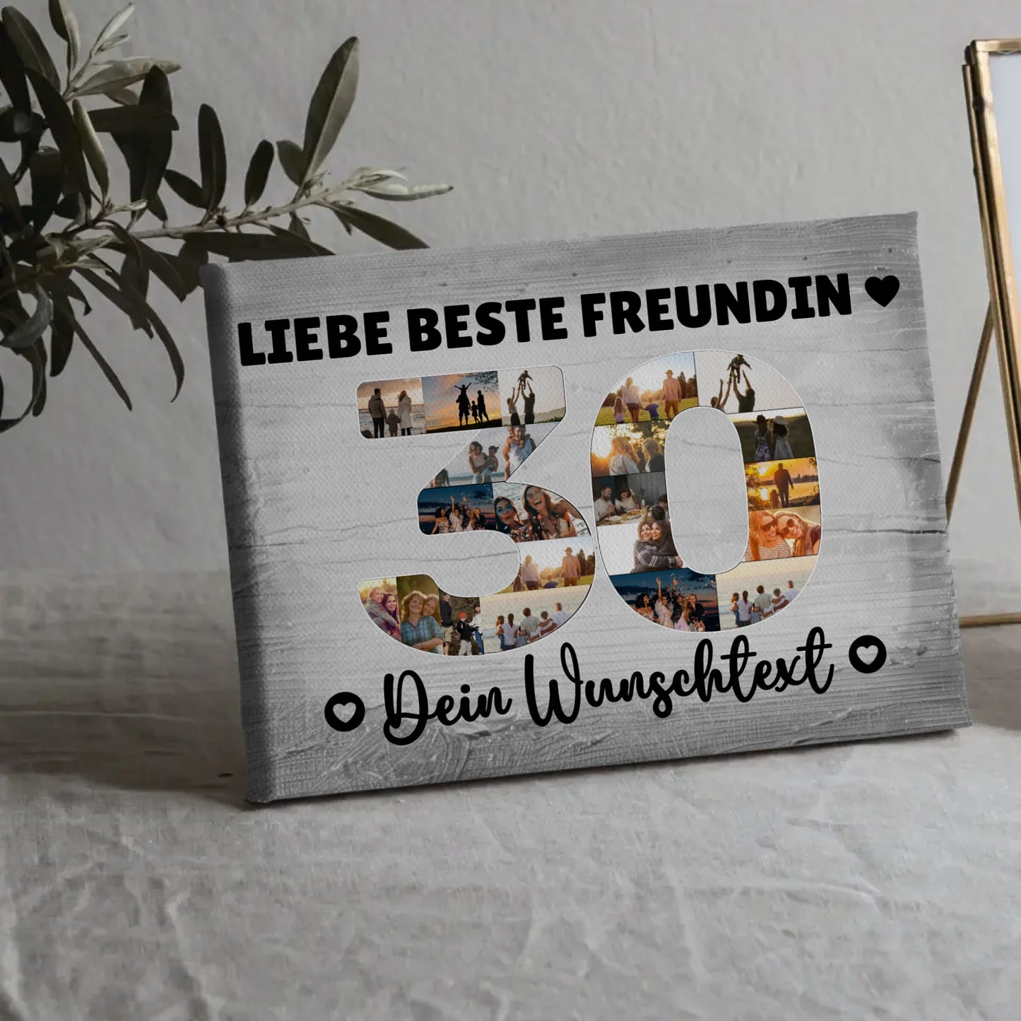 Personalisierte Fotoleinwand mit Wunschtext zum 30 Geburtstag Beste Freundin