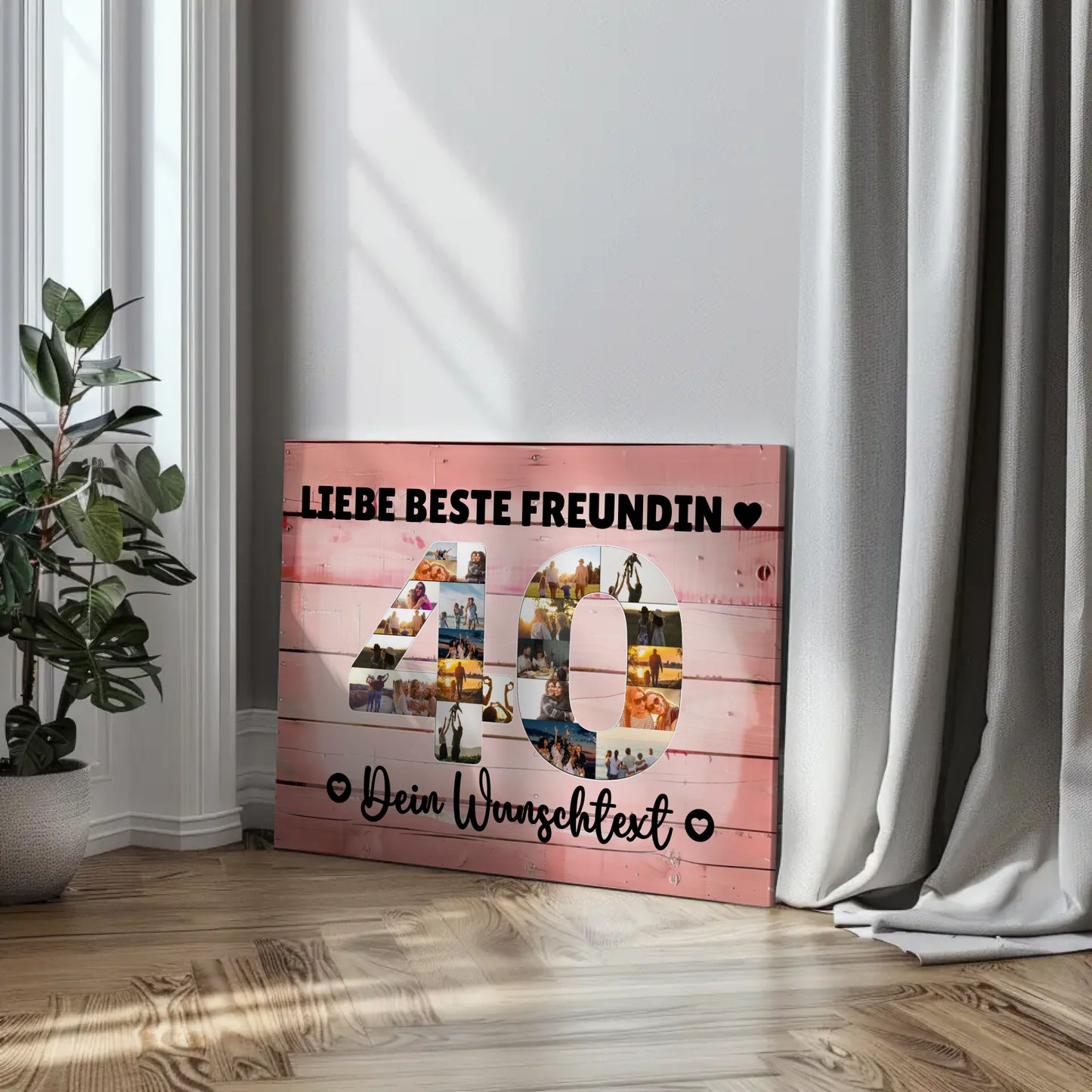 Personalisierte Fotoleinwand Wunschtext 40 Geburtstag Beste Freundin