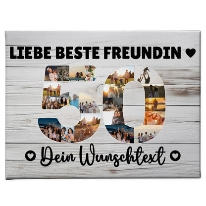 Personalisierte Fotoleinwand zum 50 Geburtstag für Beste Freundin