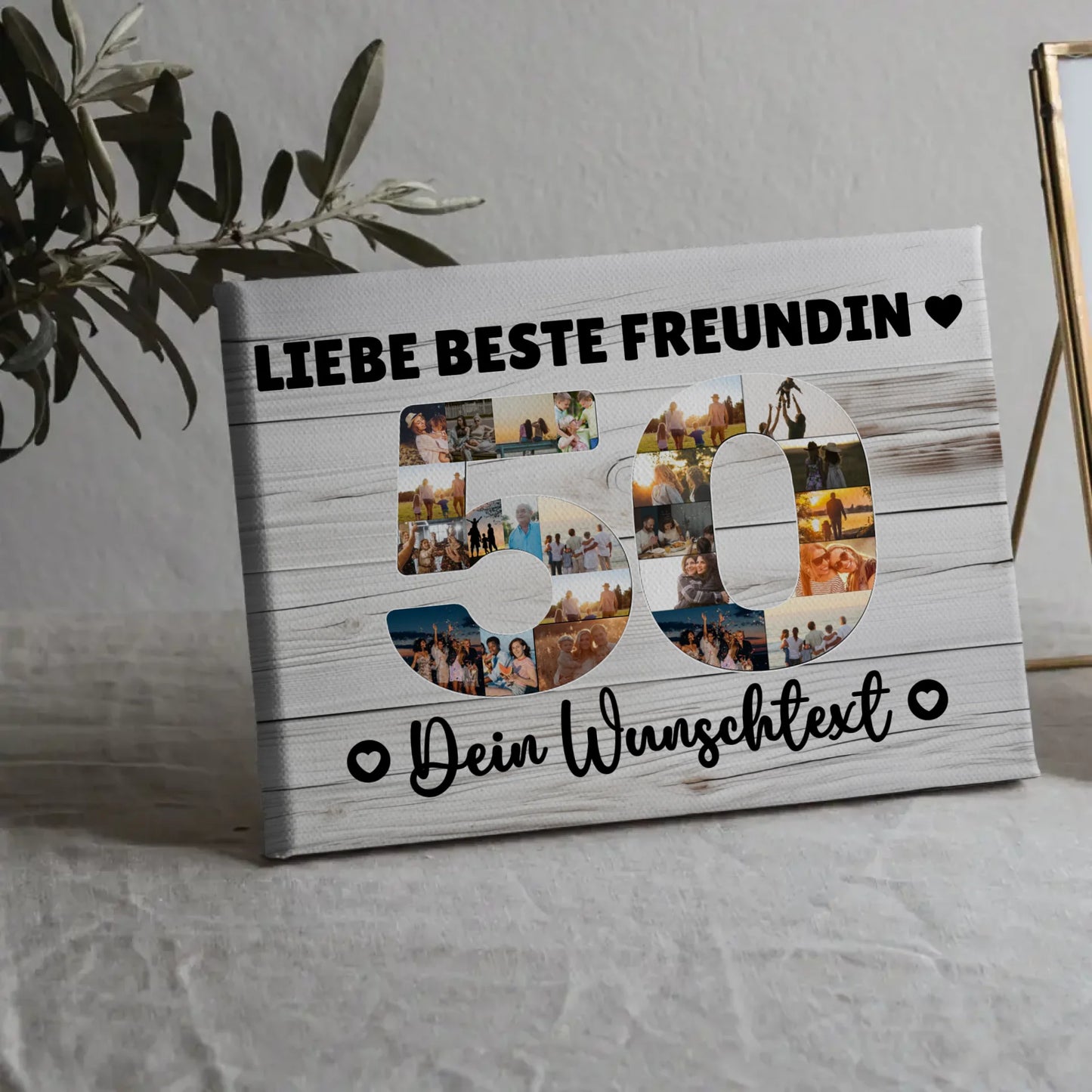 Personalisierte Fotoleinwand zum 50 Geburtstag für Beste Freundin