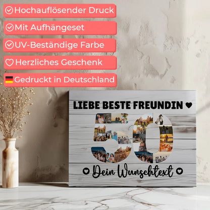 Personalisierte Fotoleinwand zum 50 Geburtstag für Beste Freundin
